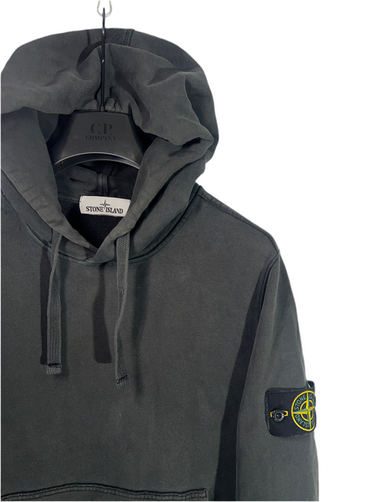 Felpa nera antracite con cappuccio Stone Island - Taglia S