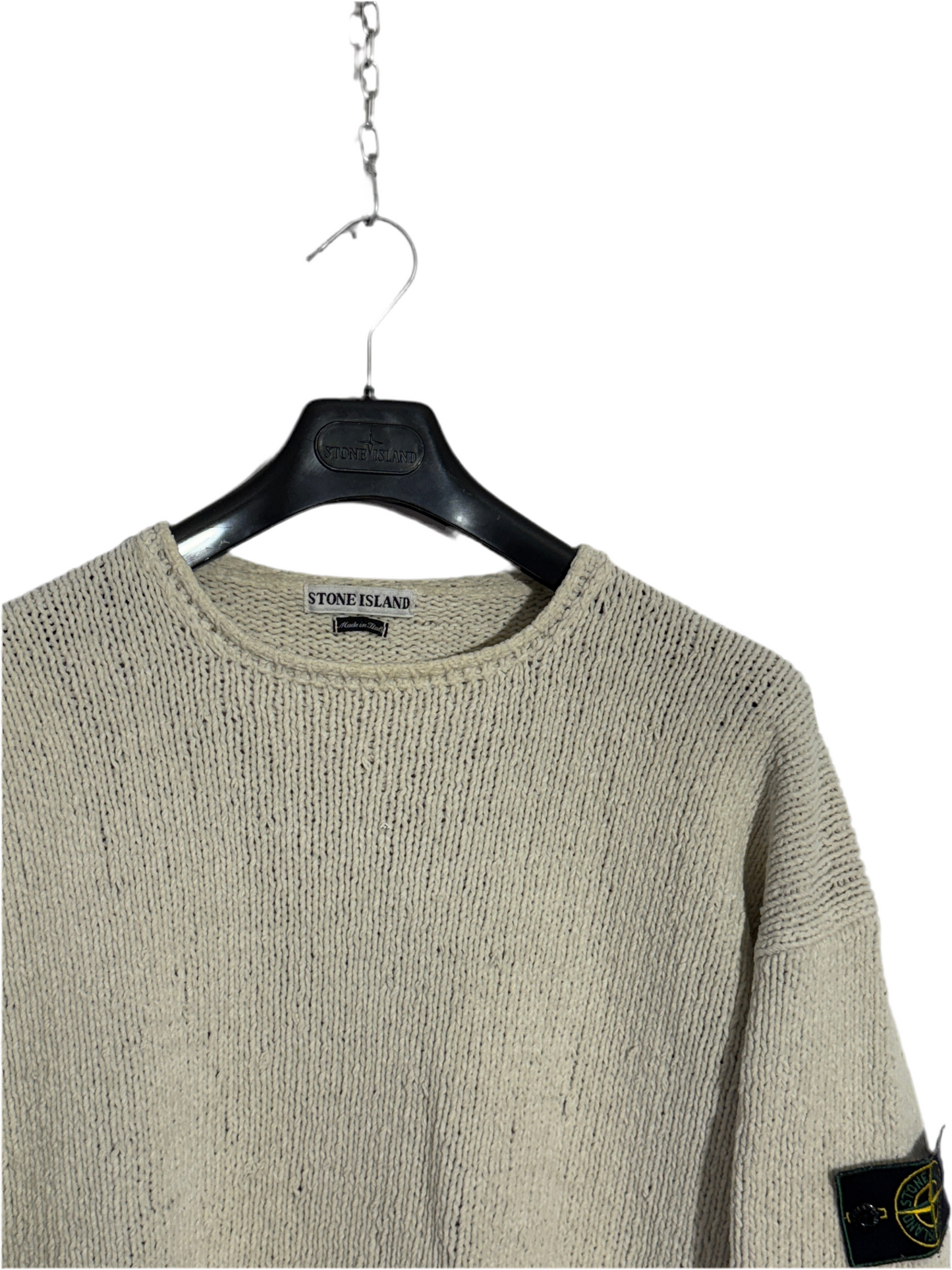 Maglione bianco panna vintage del 1996 Stone Island - Taglia L