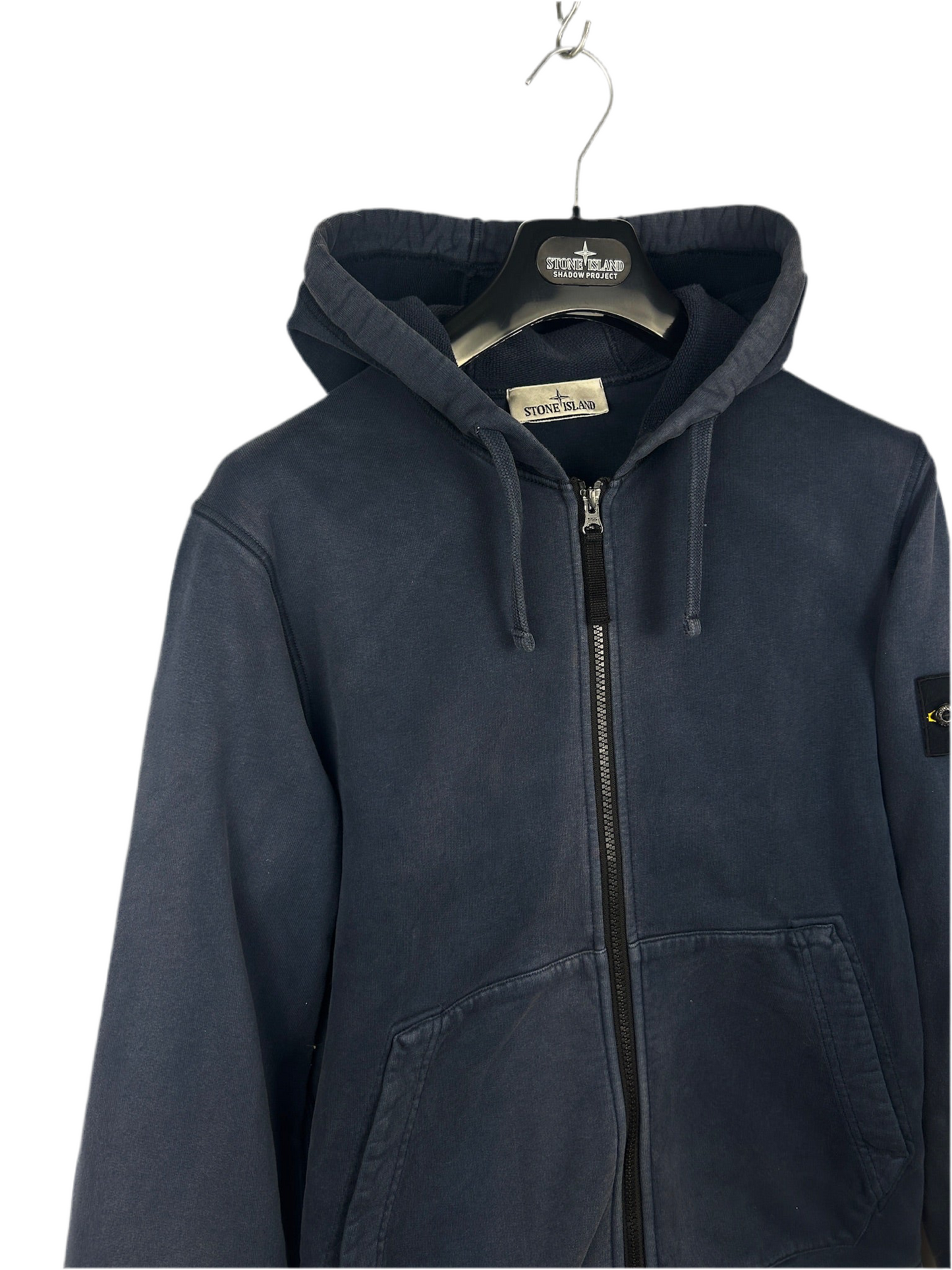 Felpa blu navy con zip e cappuccio Stone Island - Taglia S