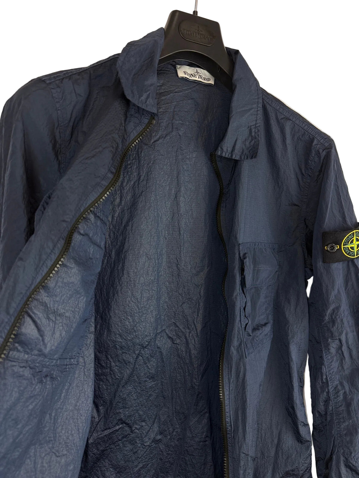 Overshirt ripstop blu in Nylon Metal con zip Stone Island - Taglia M - foto 5