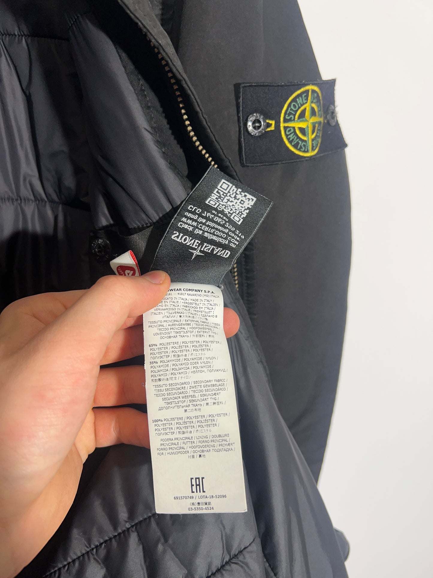 Cappotto nero Stone Island David-TC with Primaloft Insulation Technology - Taglia M