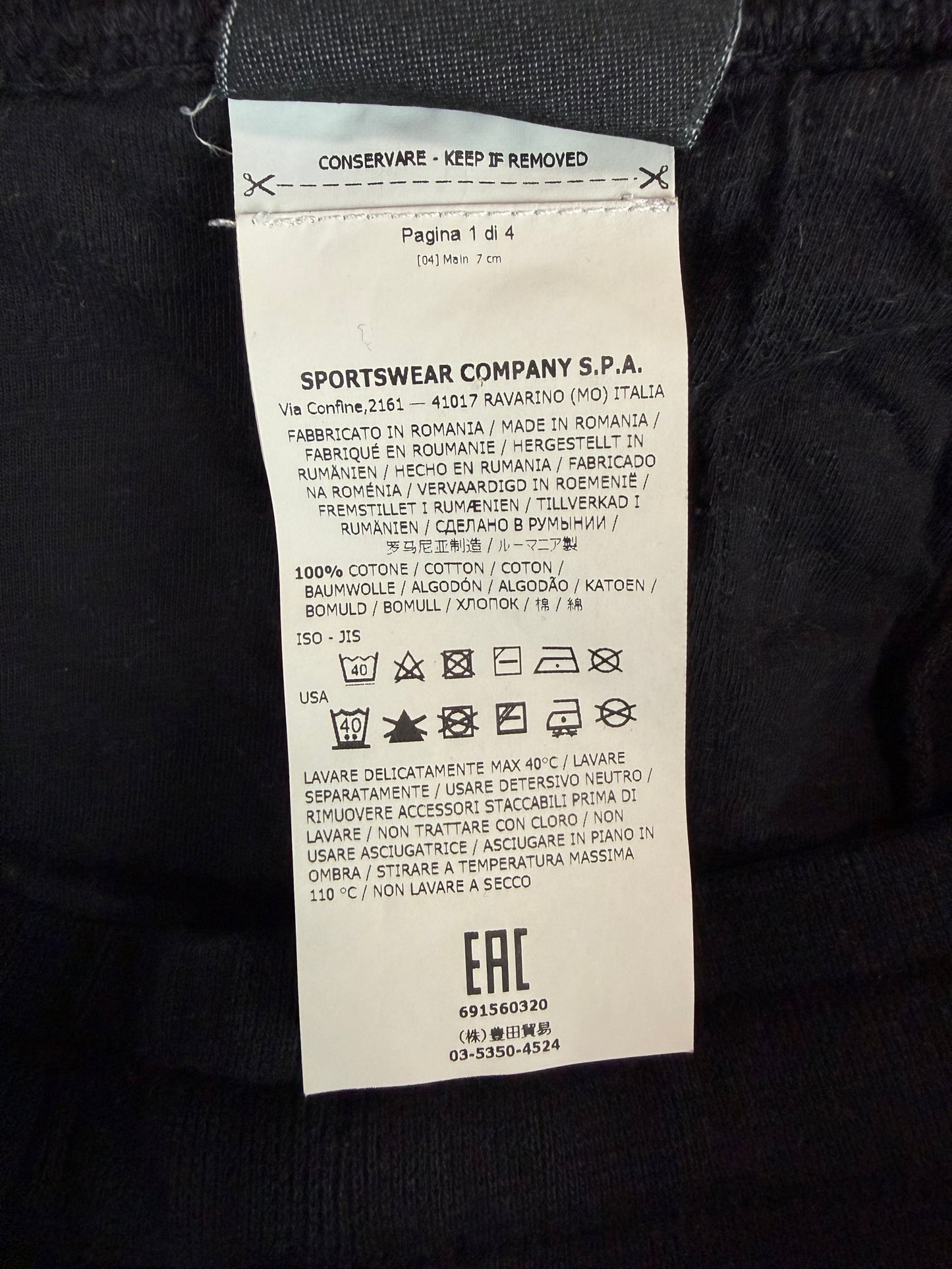 Pantaloni di tuta neri Stone Island - Taglia M
