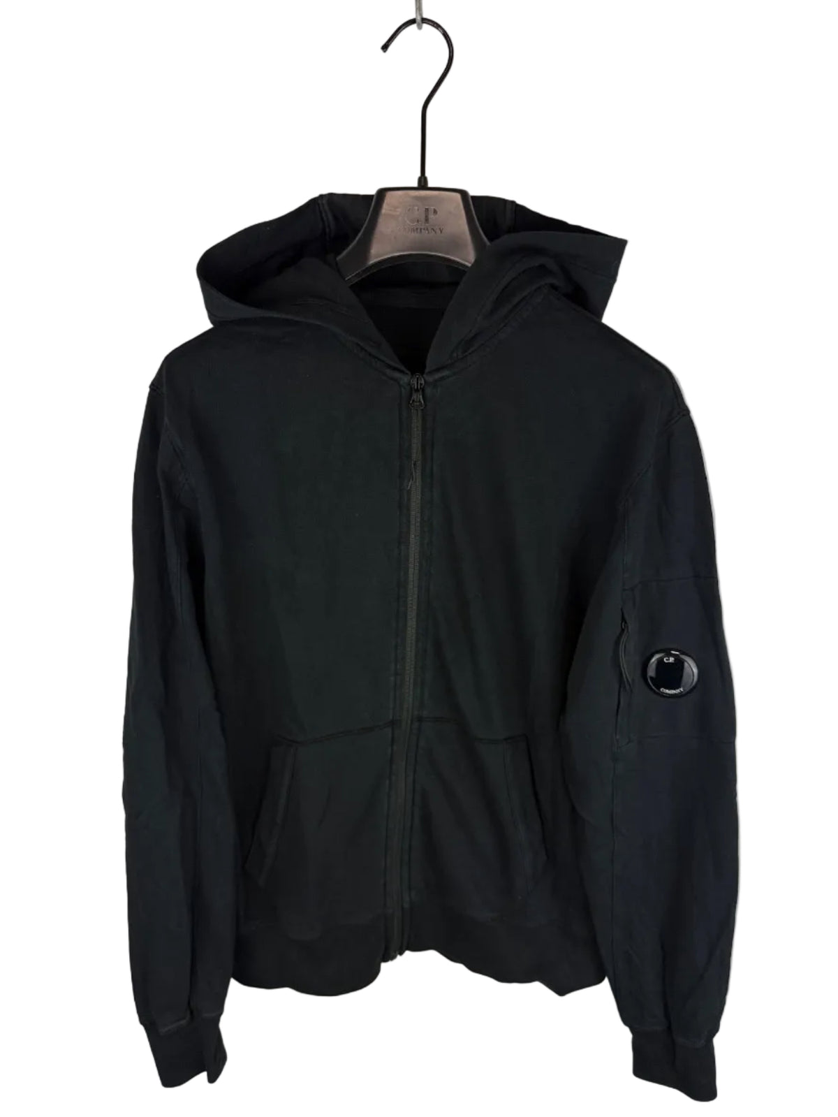 Felpa nera con zip e cappuccio C.P. Company - Taglia S - foto 1