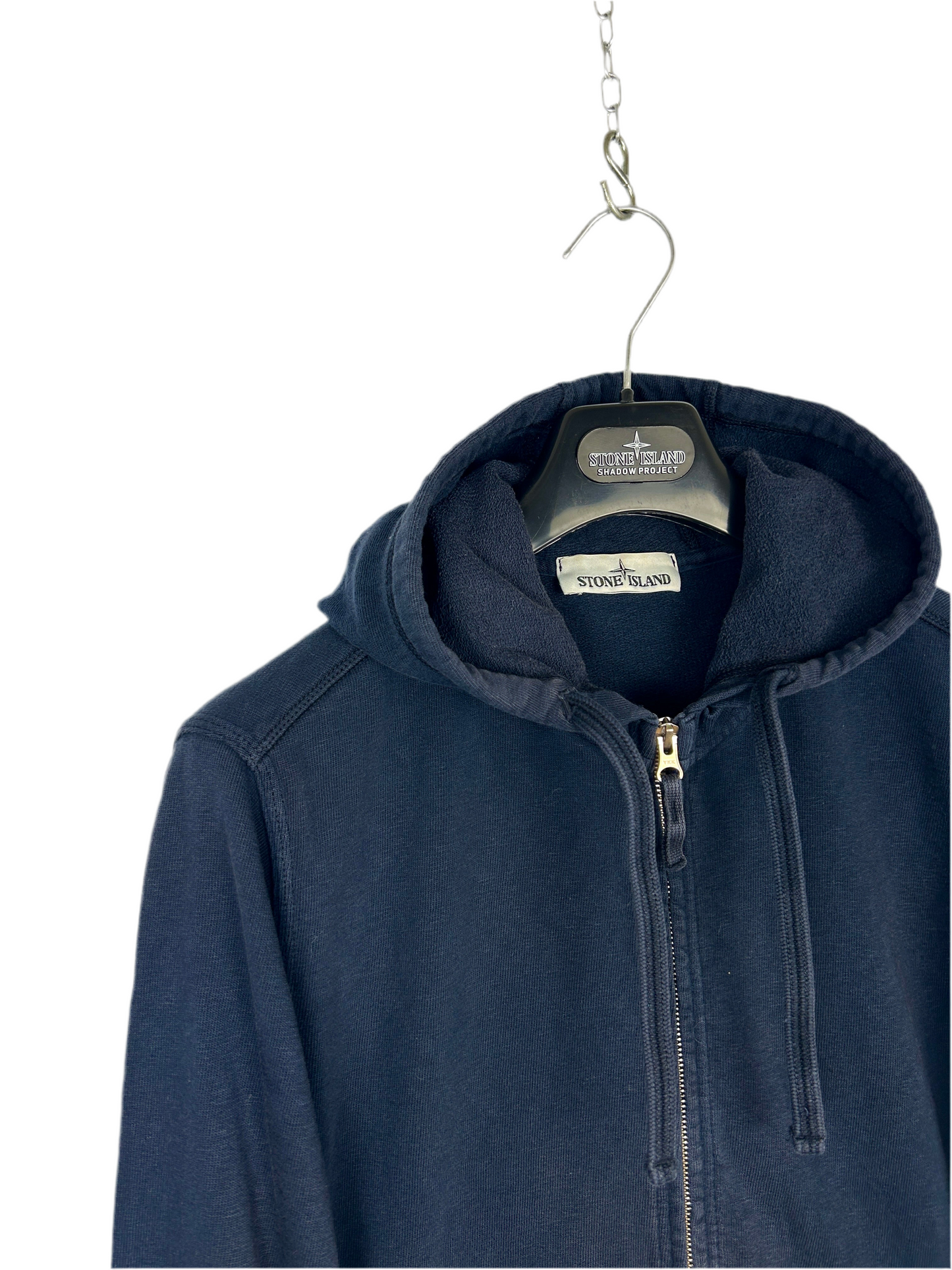 Felpa blu navy con zip e cappuccio Stone Island - Taglia M