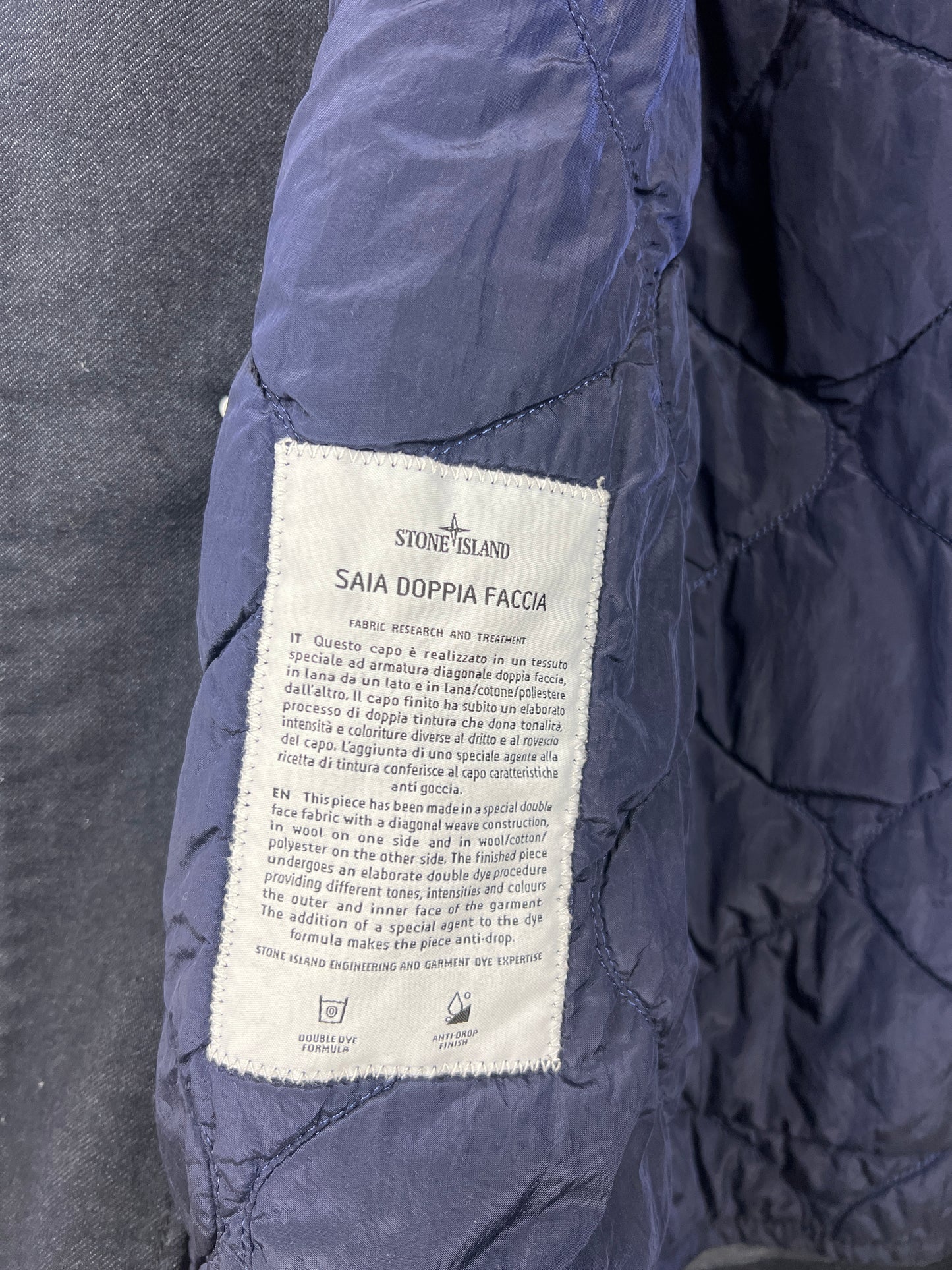 Cappotto in lana Saia Doppia Faccia blu navy Stone Island - Taglia L