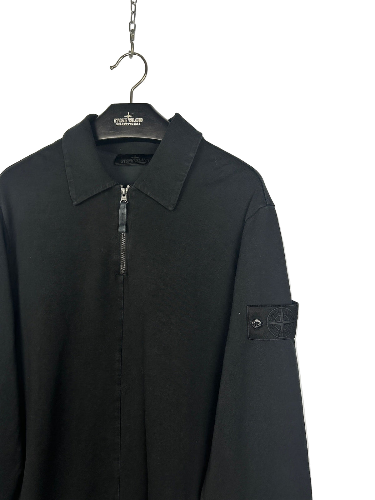 Felpa nera Ghost a mezza zip Stone Island - Taglia M