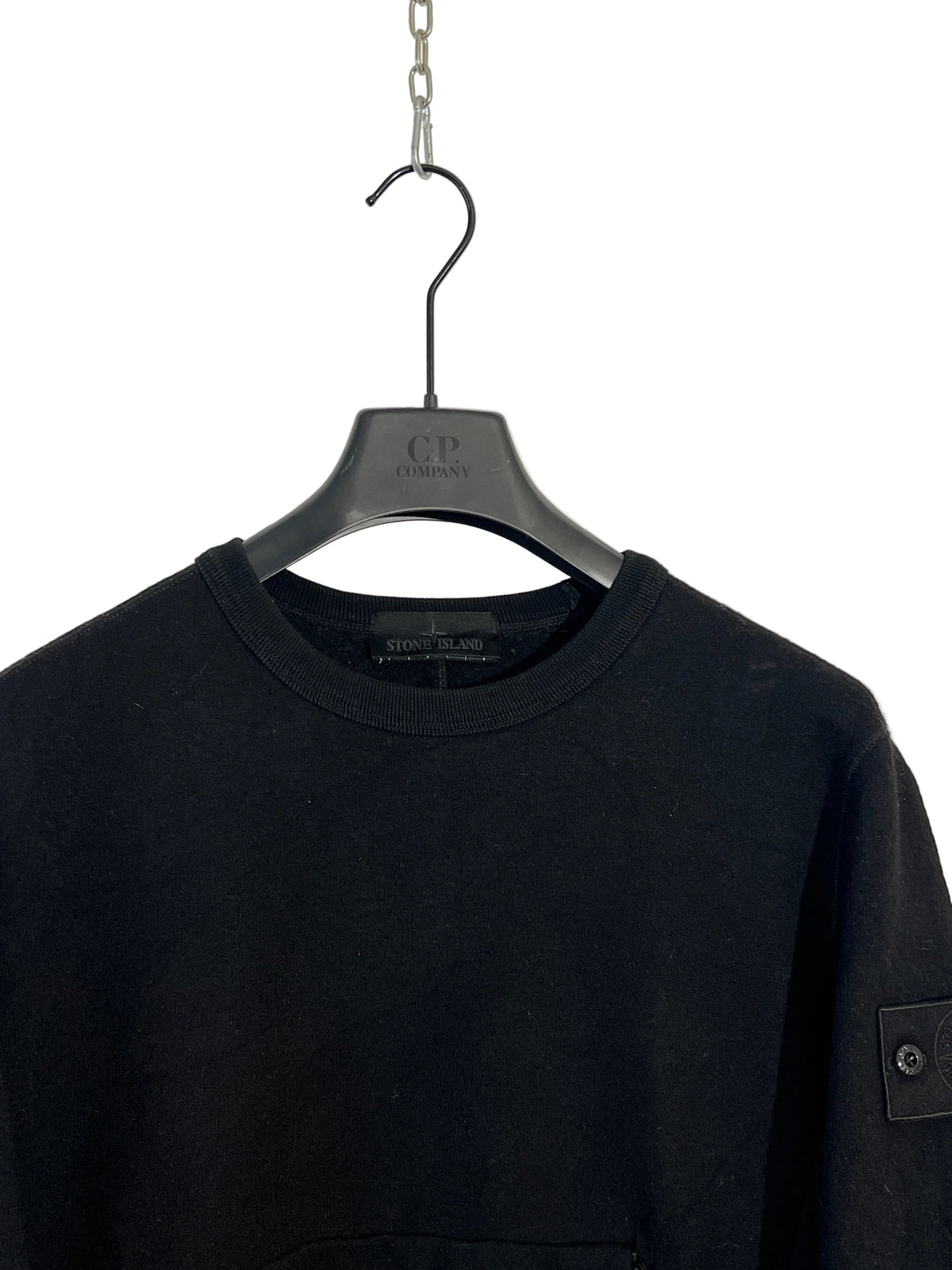 Maglione Ghost nero con tascone Stone Island - Taglia M