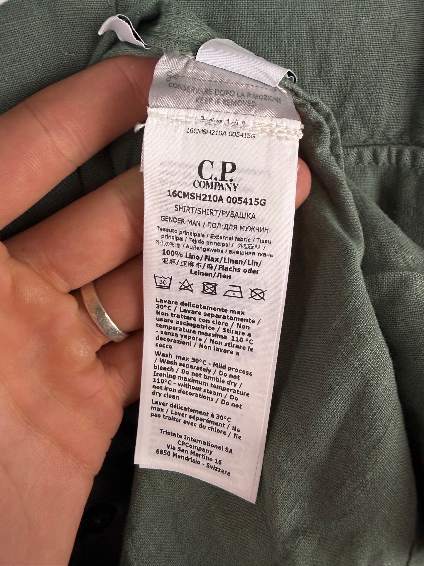 Camicia verde con taschini sul petto C.P. Company (nuova con cartellino) - Taglia 3XL