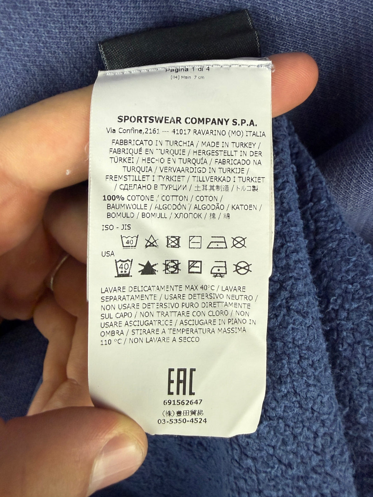 Felpa blu con logo frontale Stone Island - Taglia L