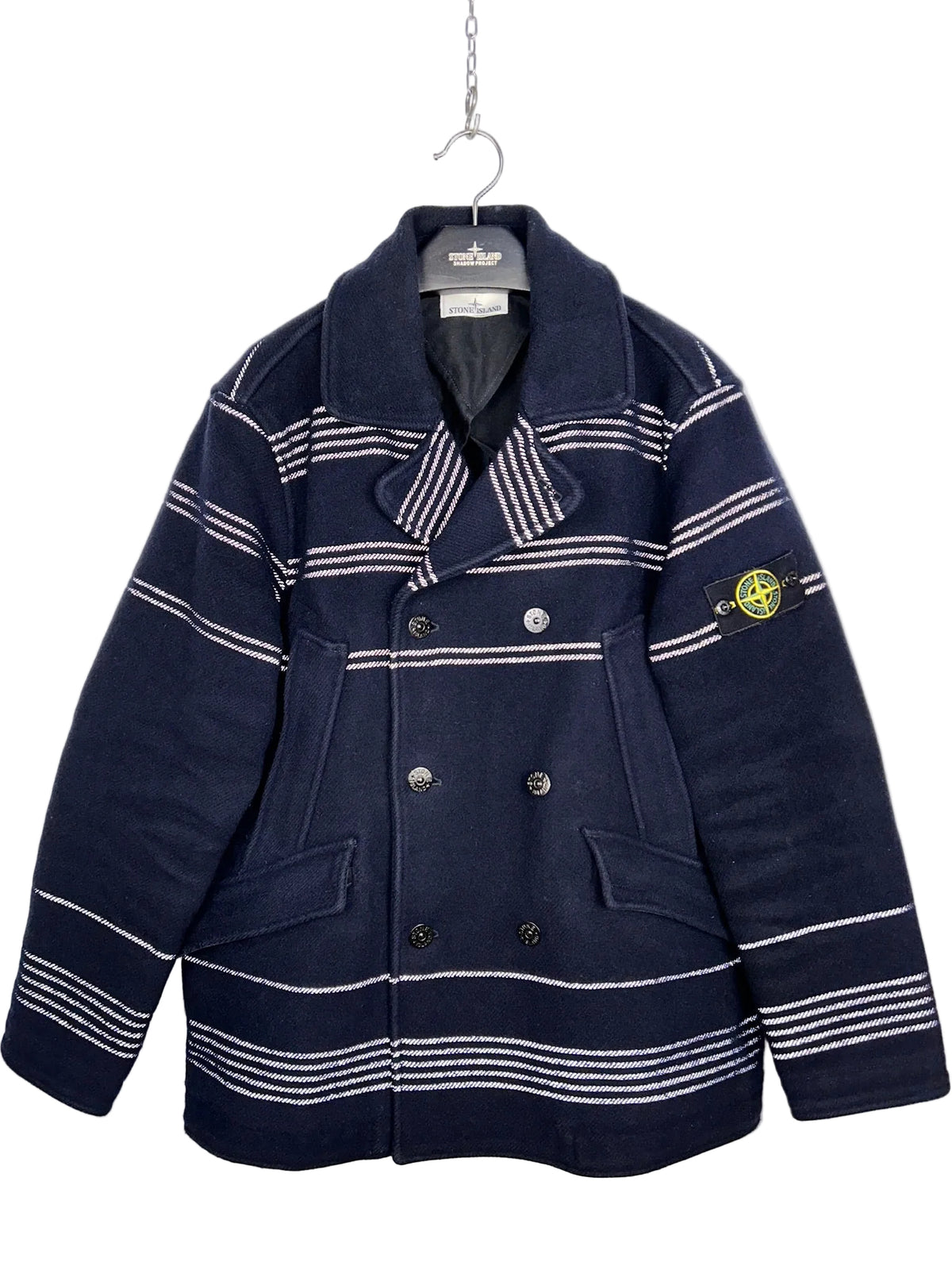 Giacca Panno Militare + Righe Reflective blu Stone Island - Taglia XL