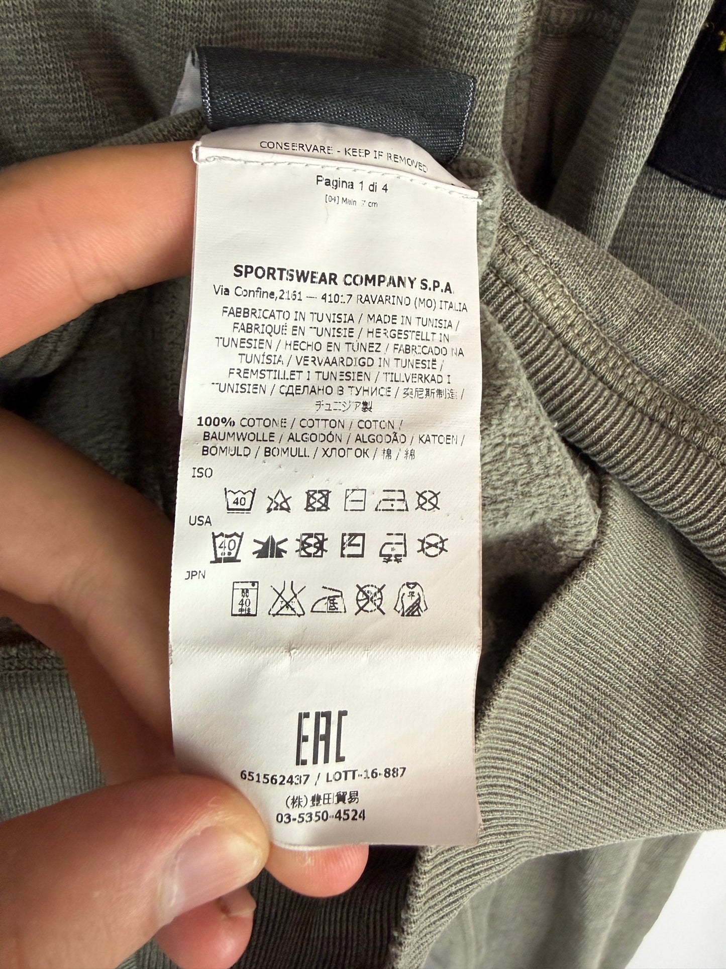 Felpa grigia con tascone Stone Island - Taglia S