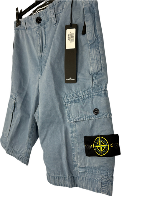 Pantaloncini cargo blu Stone Island (nuovi con cartellino) - Taglia W31