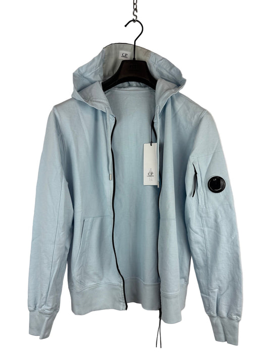 Felpa con zip e cappuccio azzurra C.P. Company (nuova con cartellino) - Taglia M