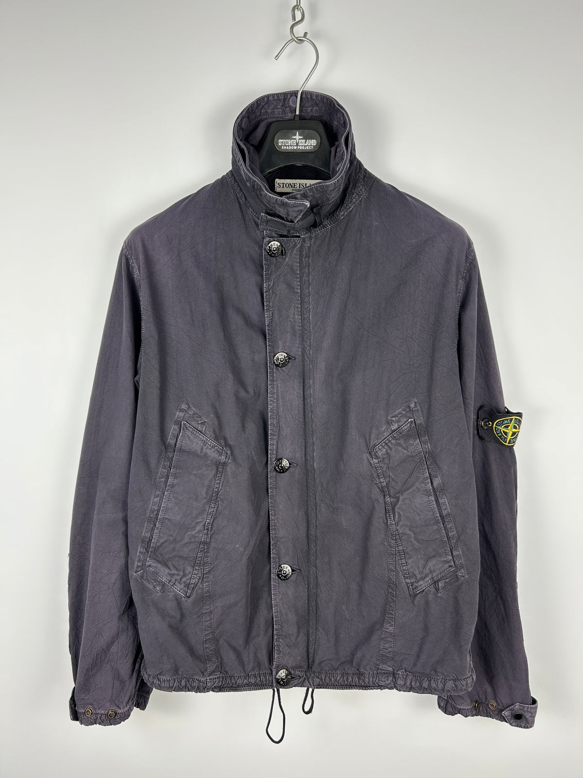 Giacca blu navy vintage Paul Harvey Stone Island con toppa sui gomiti - Taglia M