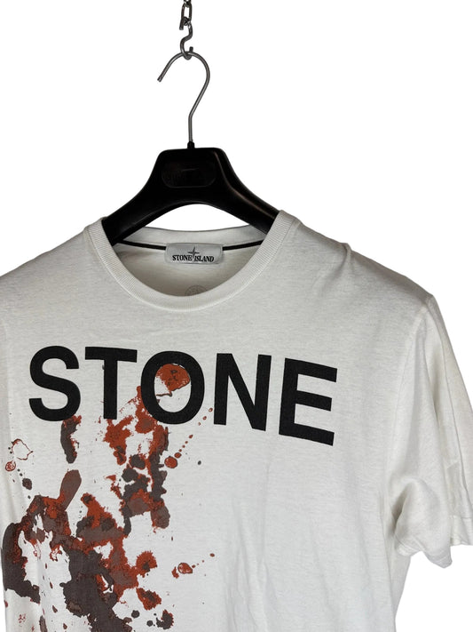 T-shirt bianca con stampa Stone Island - Taglia M