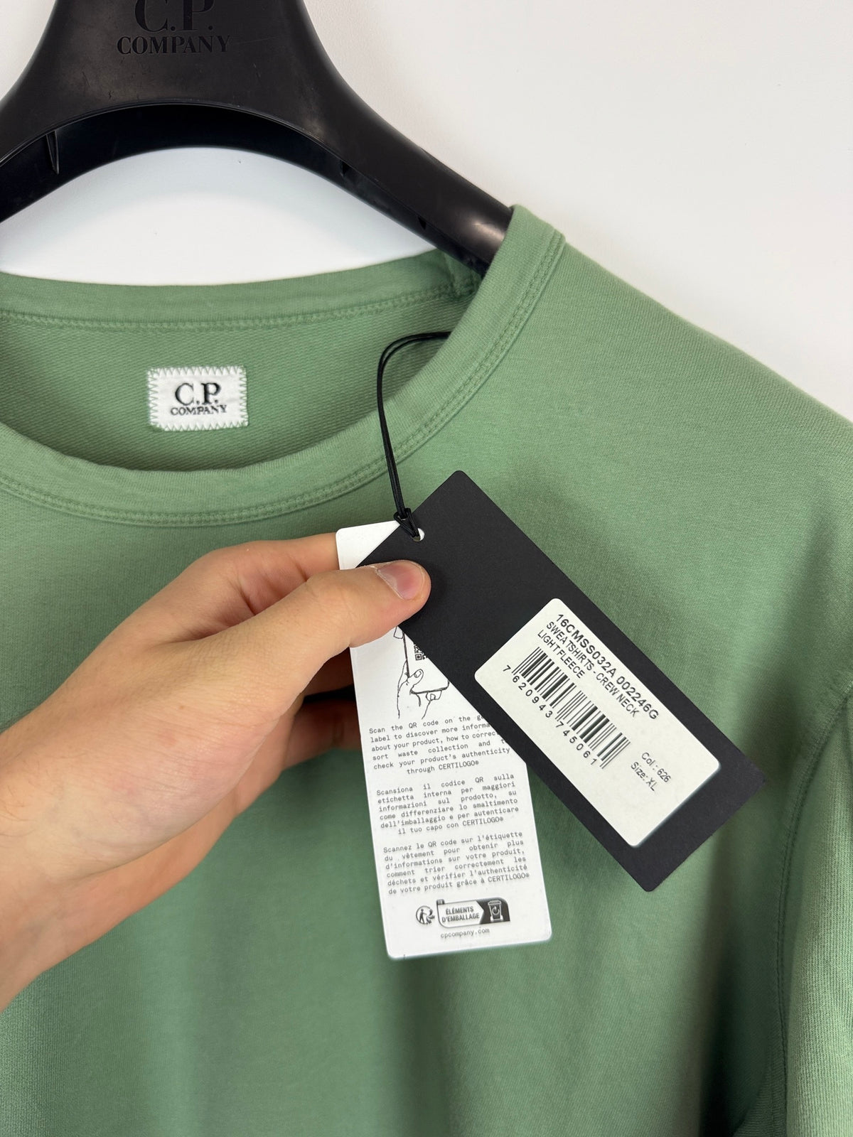 Felpa verde C.P. Company (nuova con cartellino) - Taglia XL