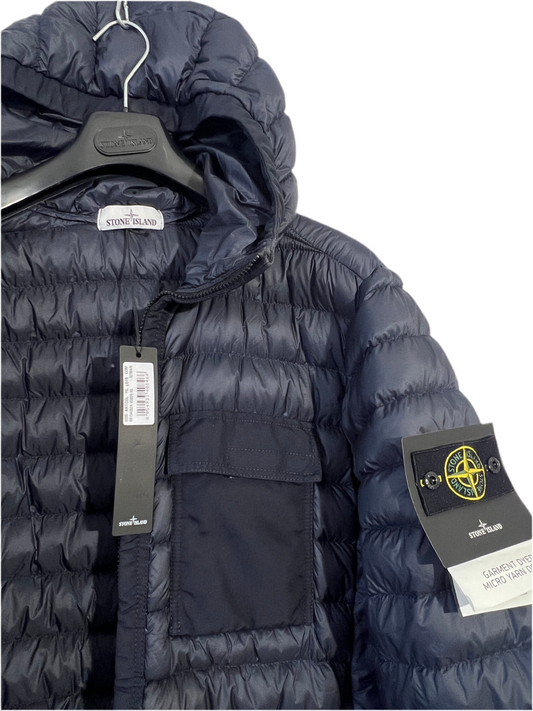 Piumino blu Stone Island “Garment Dyed Micro Yarn Down” (nuovo con cartellino) - Taglia L