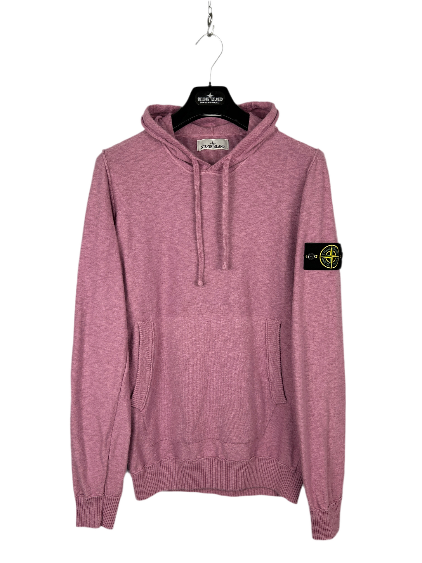 Felpa in maglieria con cappuccio rosa Stone Island - Taglia M