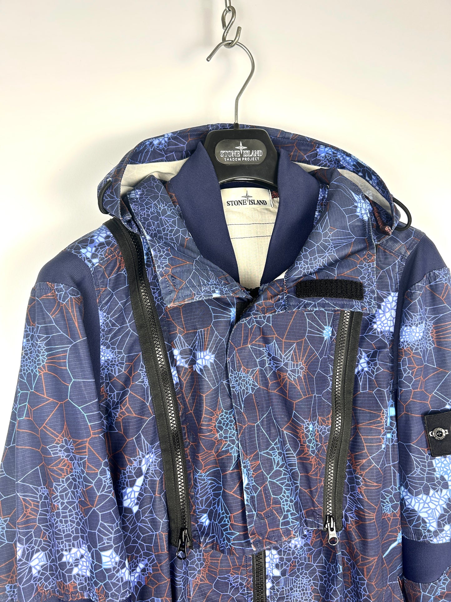 Giacca con cappuccio blu Stone Island Printed Heat Reactive Thermosensitive Fabric - Taglia L