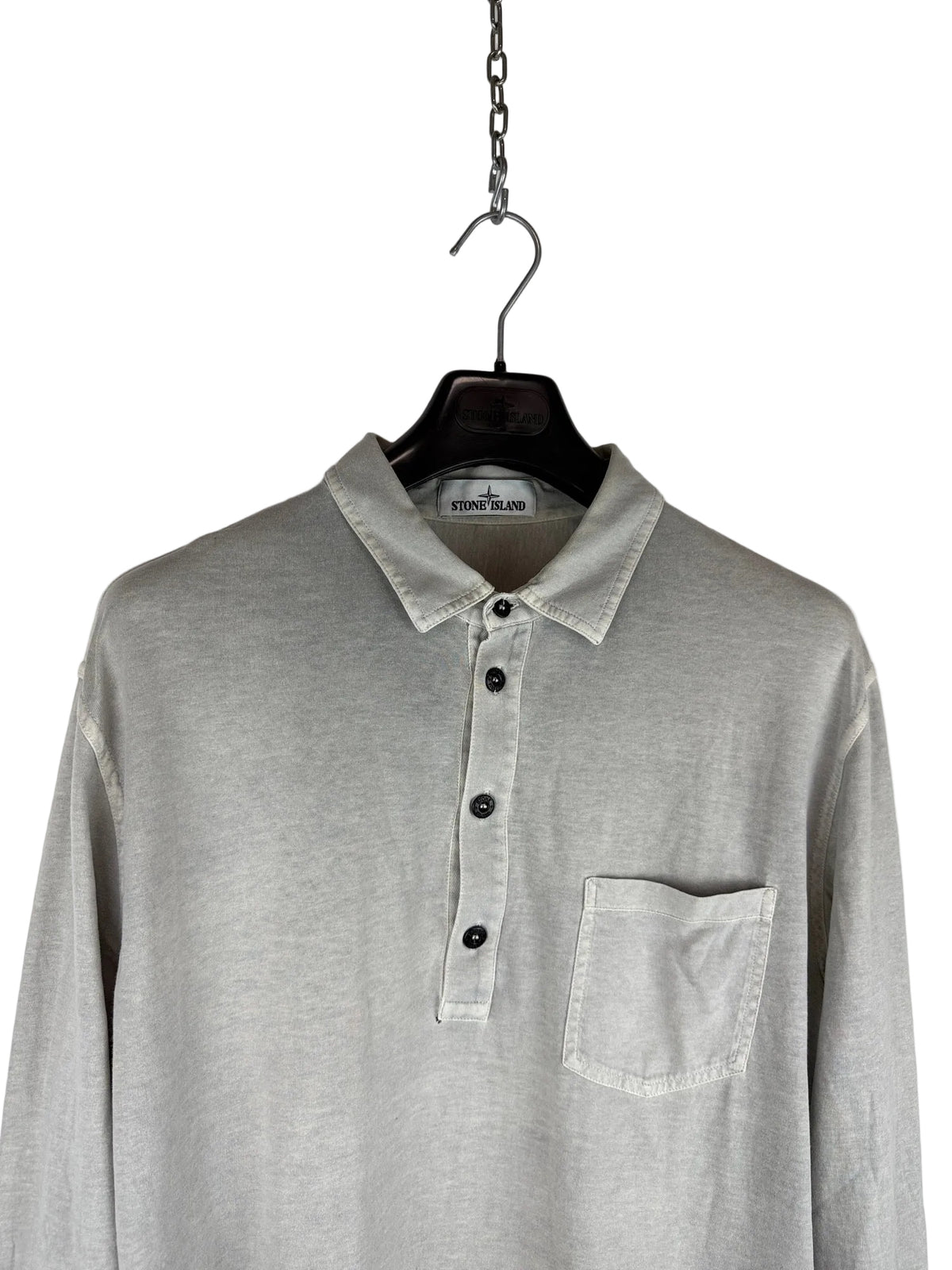 Polo grigia a maniche lunghe Stone Island - Taglia XXL