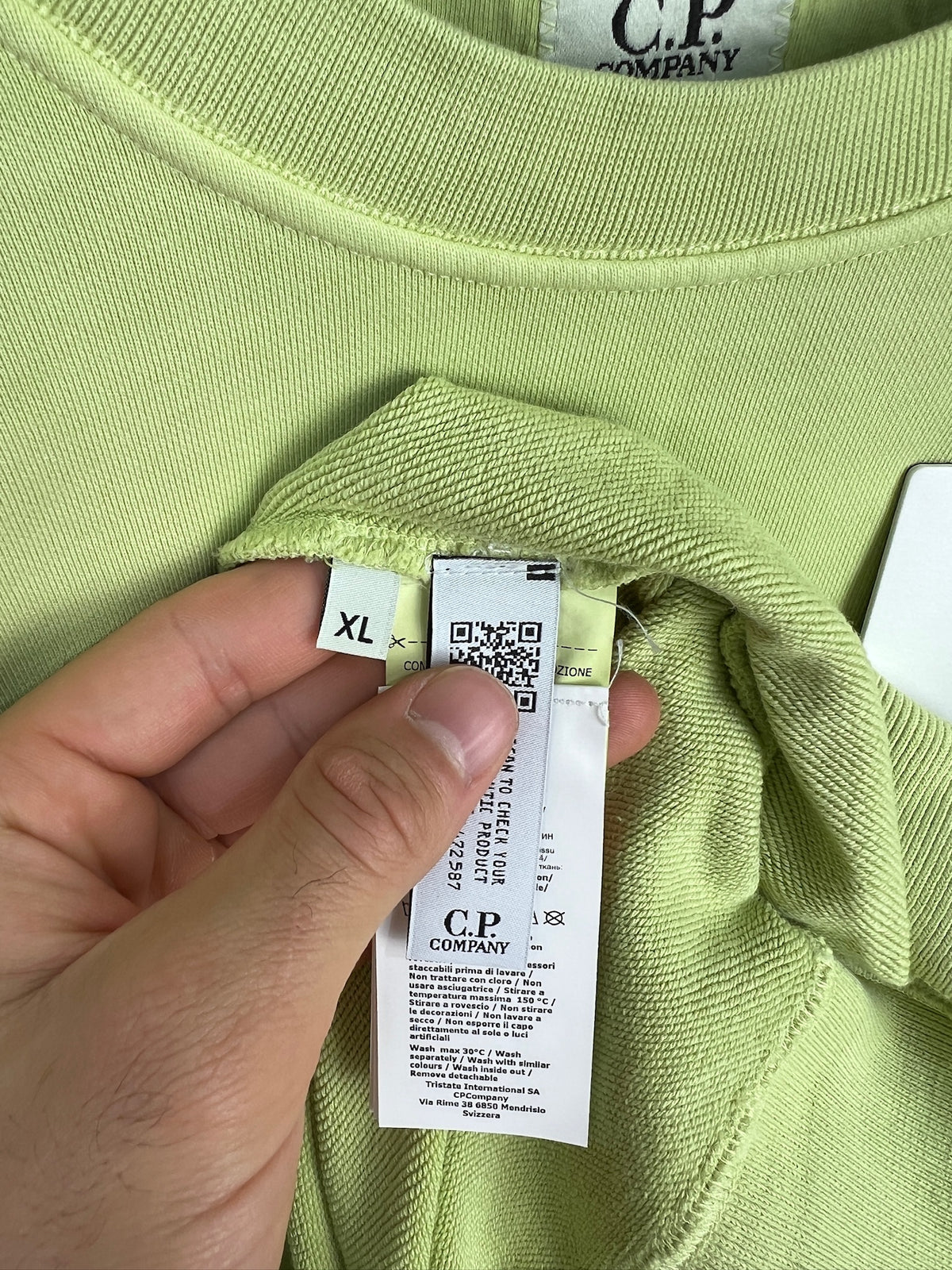 Felpa verde lime C.P. Company (nuova con cartellino) - Taglia XL