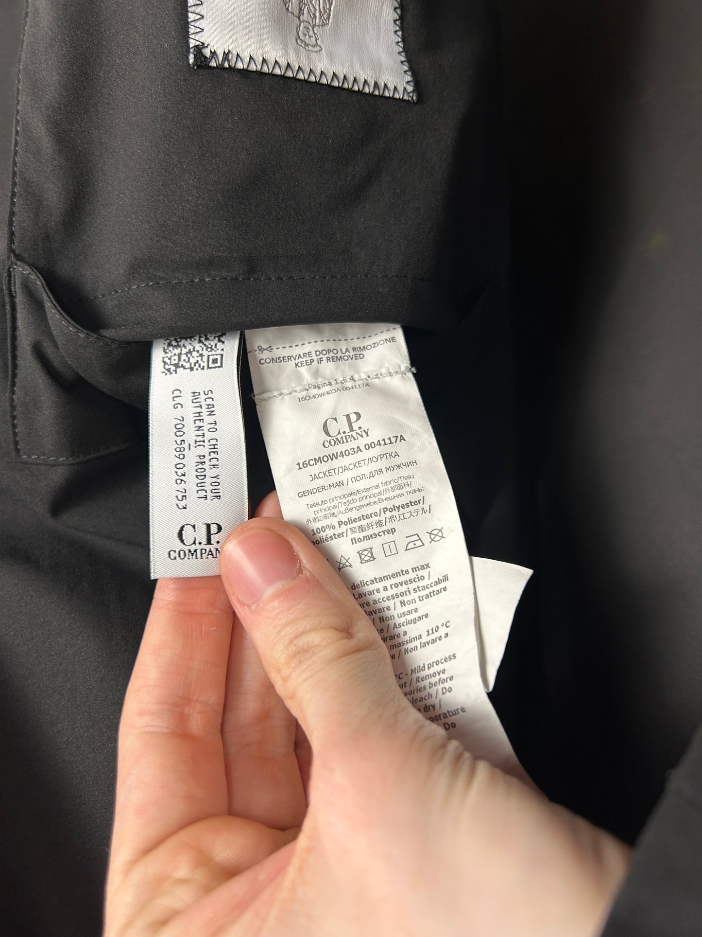 Black PRO TEK Jacket C.P. Company - Size 50