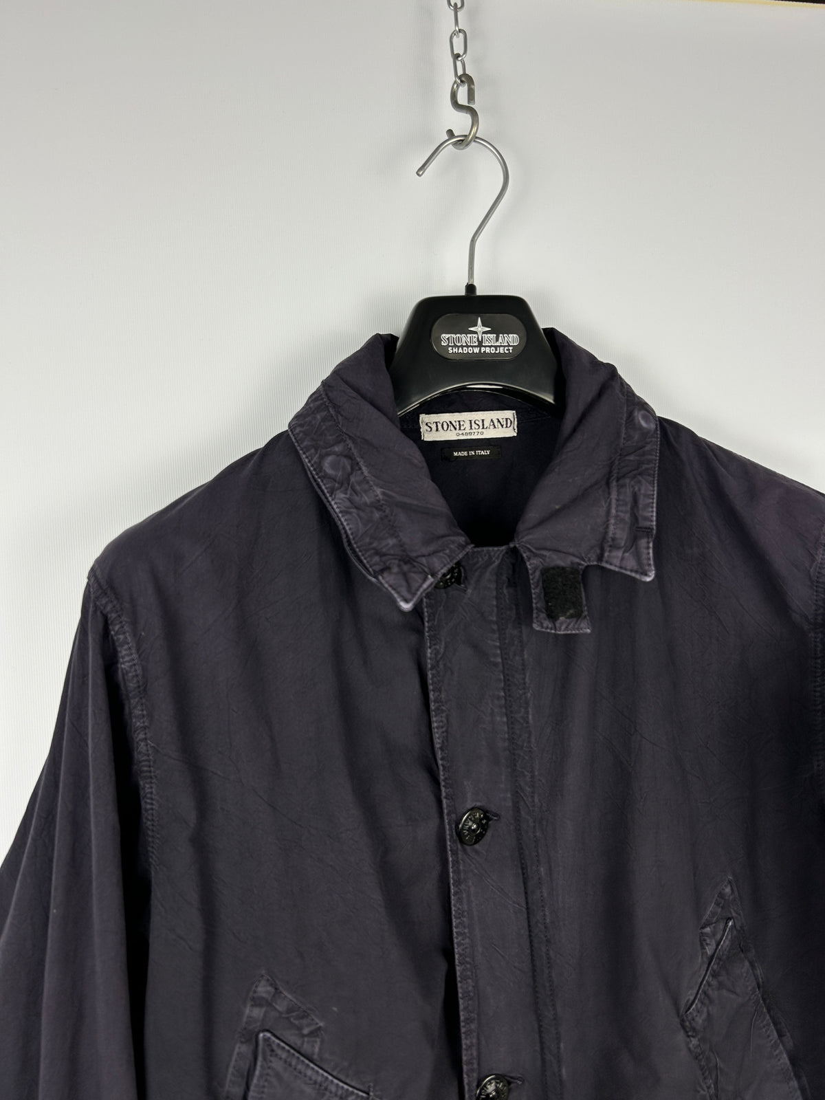 Giacca blu navy vintage Paul Harvey Stone Island con toppa sui gomiti - Taglia M