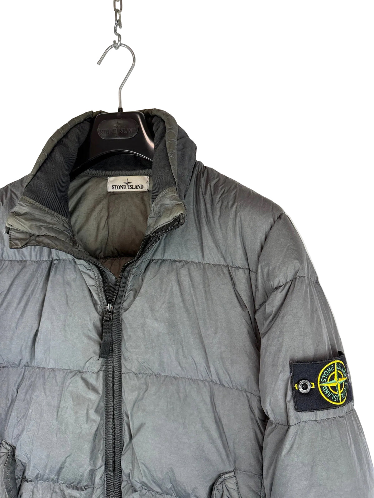 Giacca grigia Garment Dyed Crinkle Reps NY Down Stone Island - Taglia L