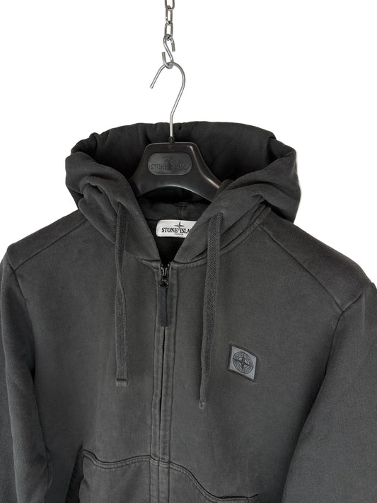 Felpa nera con zip e cappuccio Stone Island - Taglia XL
