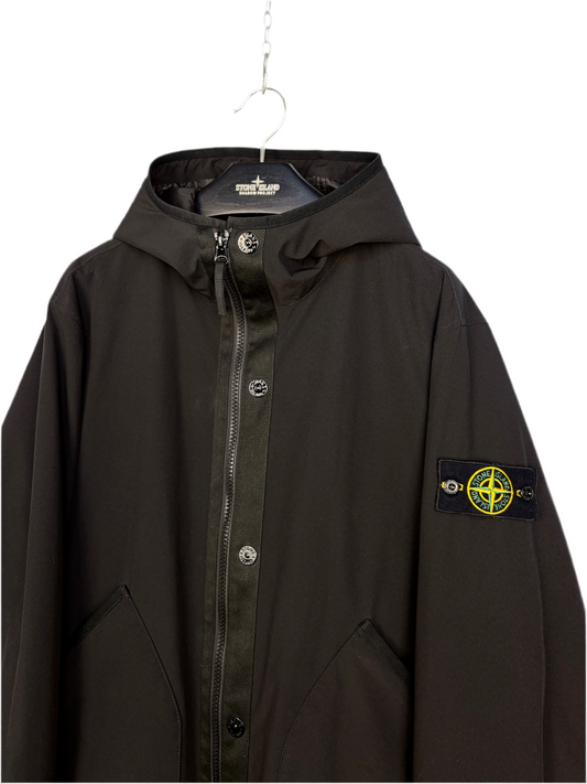 Giacca Soft Shell-R e.dye Technology in Primaloft nera con zip e cappuccio Stone Island - Taglia L