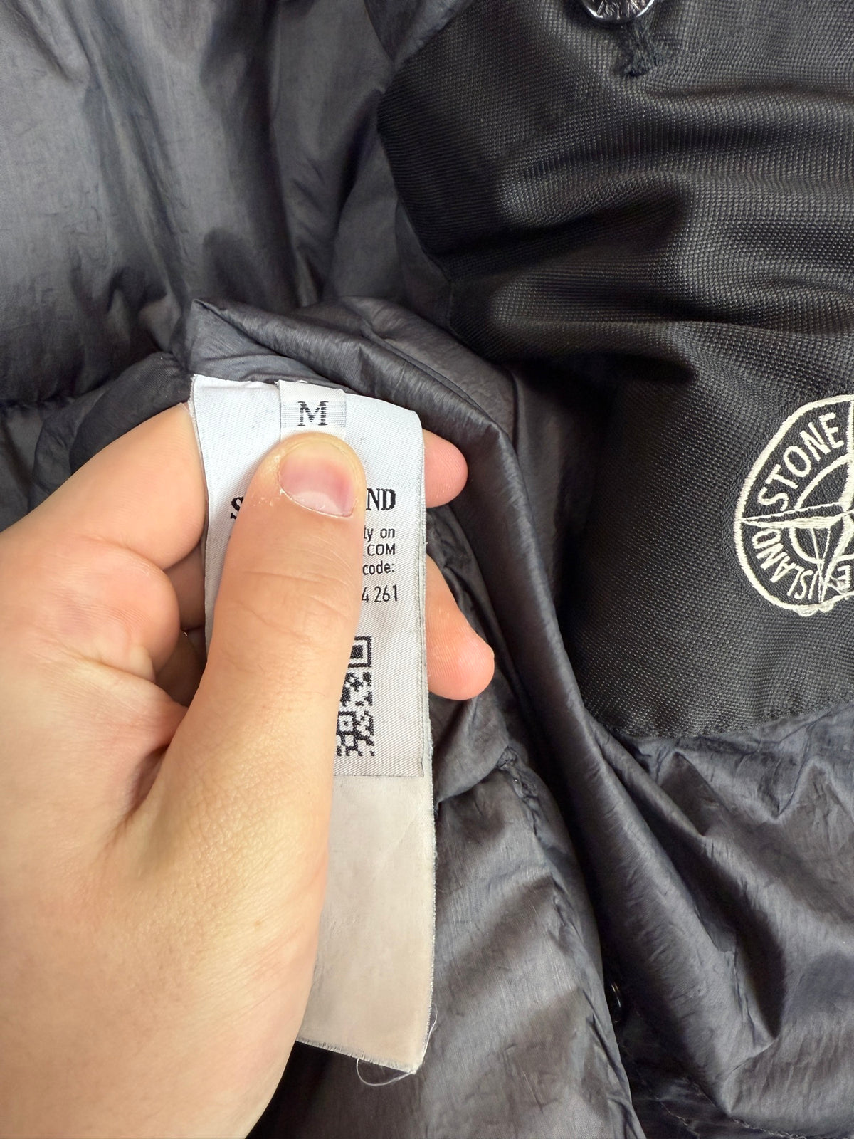 Giacca grigio scuro Garment Dyed Crinkle Reps NY Down Stone Island - Taglia M