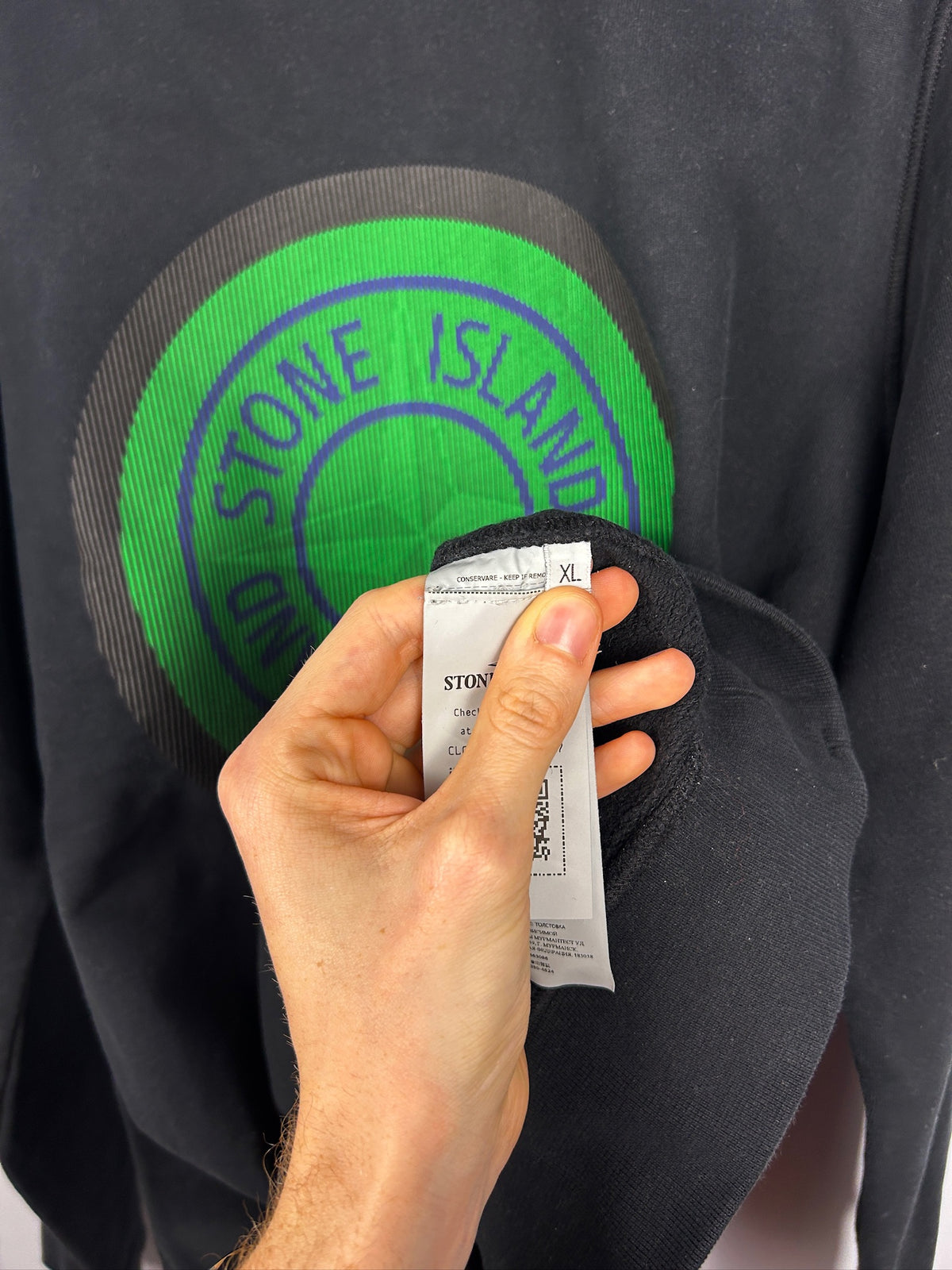 Felpa con logo in gomma 3D nera Stone Island - Taglia XL