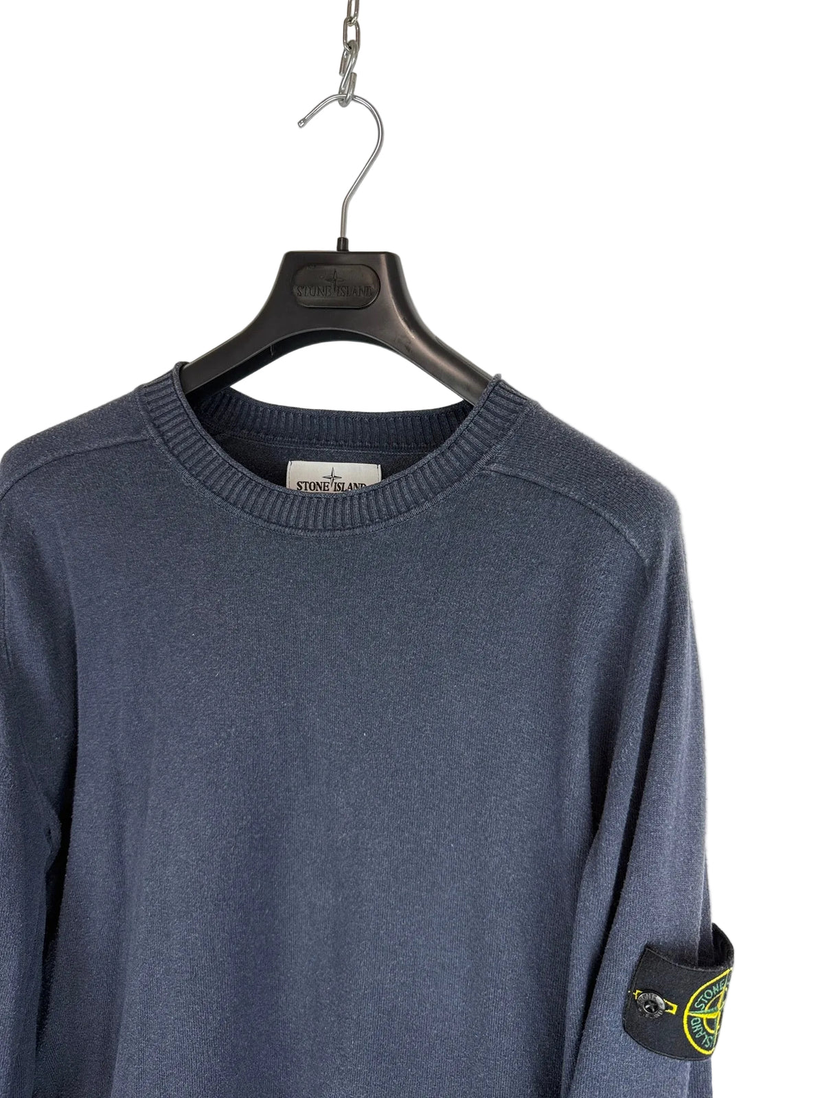 Maglione blu navy con strisce sui polsini Stone Island - Taglia XL