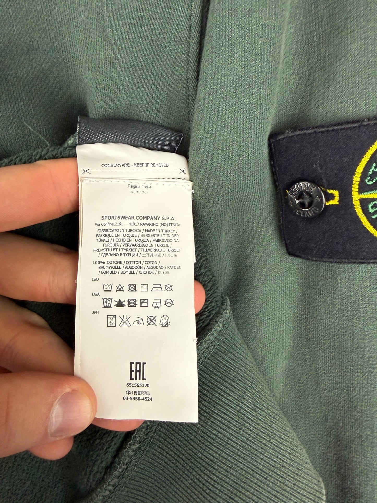 Felpa verde Stone Island - Taglia S