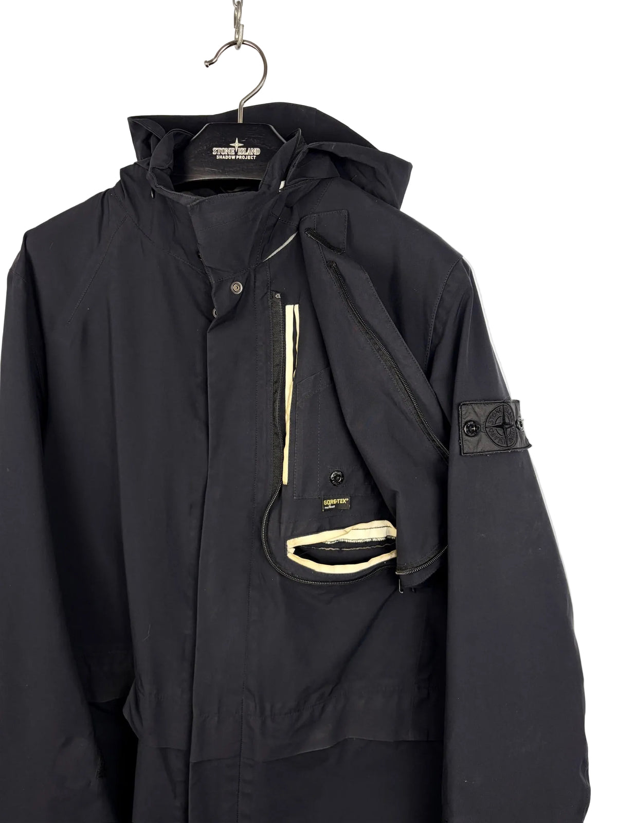 Stealth Jacket nera con chiusura a zip Stone Island Shadow Project - Taglia L