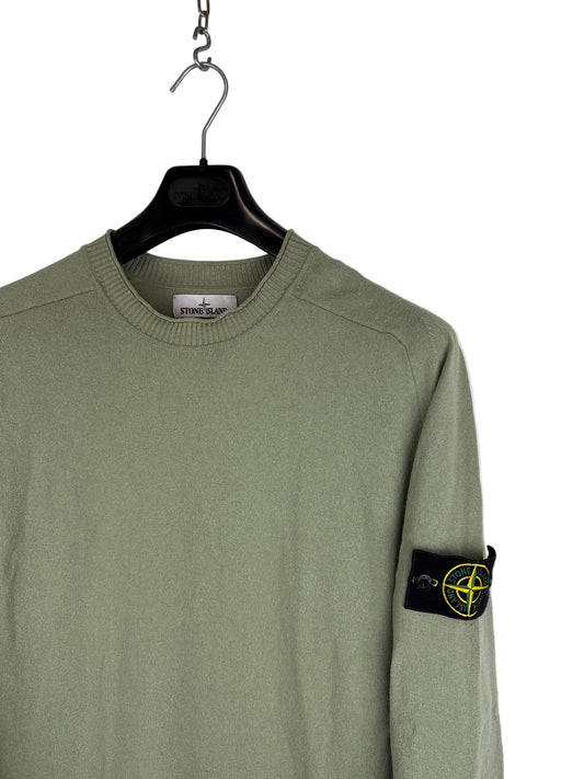Maglione verde con strisce sui polsini Stone Island - Taglia XL