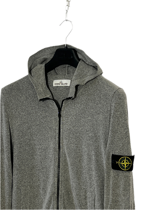 Maglione grigio con zip e cappuccio Stone Island - Taglia M