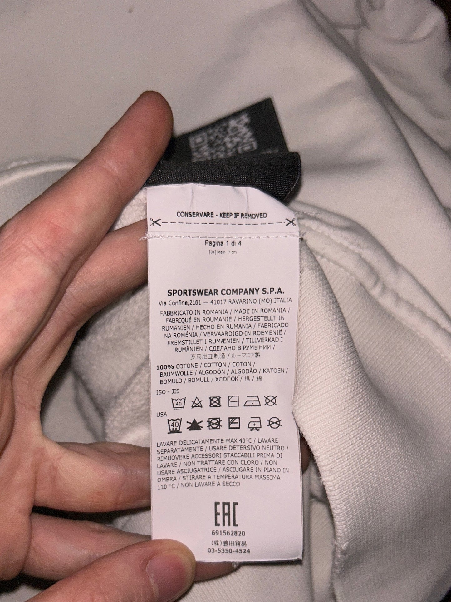 Felpa bianca con cappuccio Stone Island - Taglia M