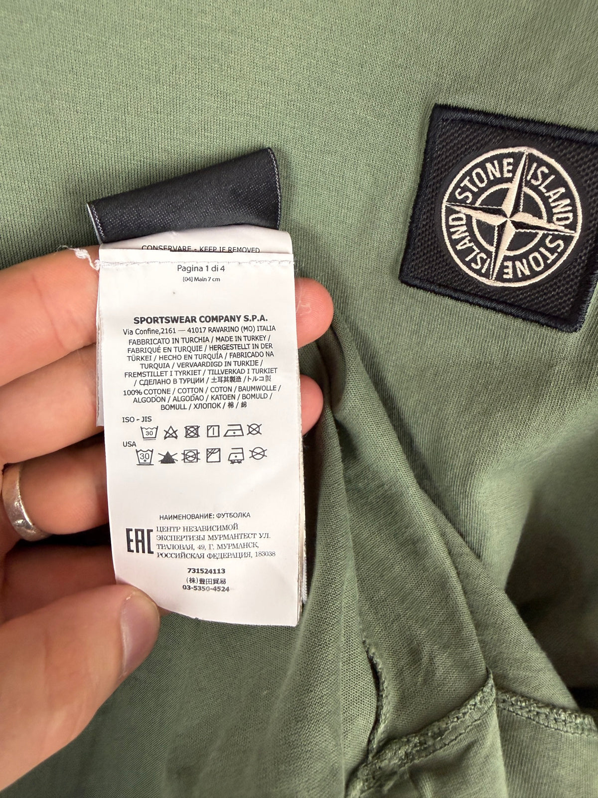 T-shirt verde Stone Island - Taglia XL
