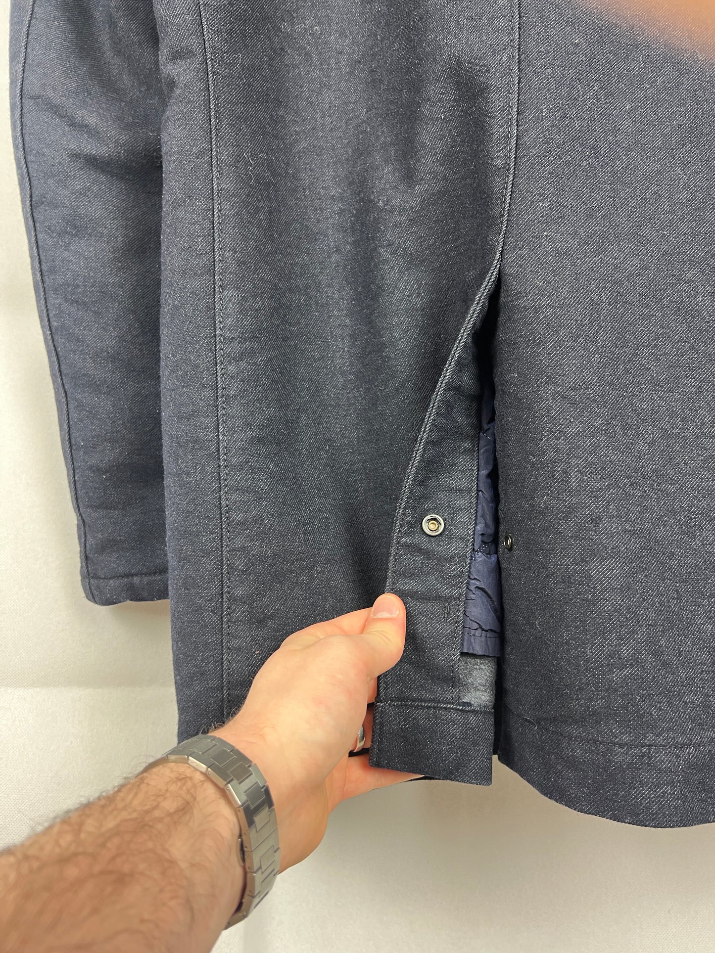 Cappotto in lana Saia Doppia Faccia blu navy Stone Island - Taglia L