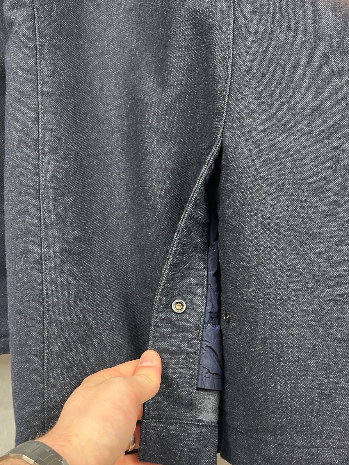 Cappotto in lana Saia Doppia Faccia blu navy Stone Island - Taglia L
