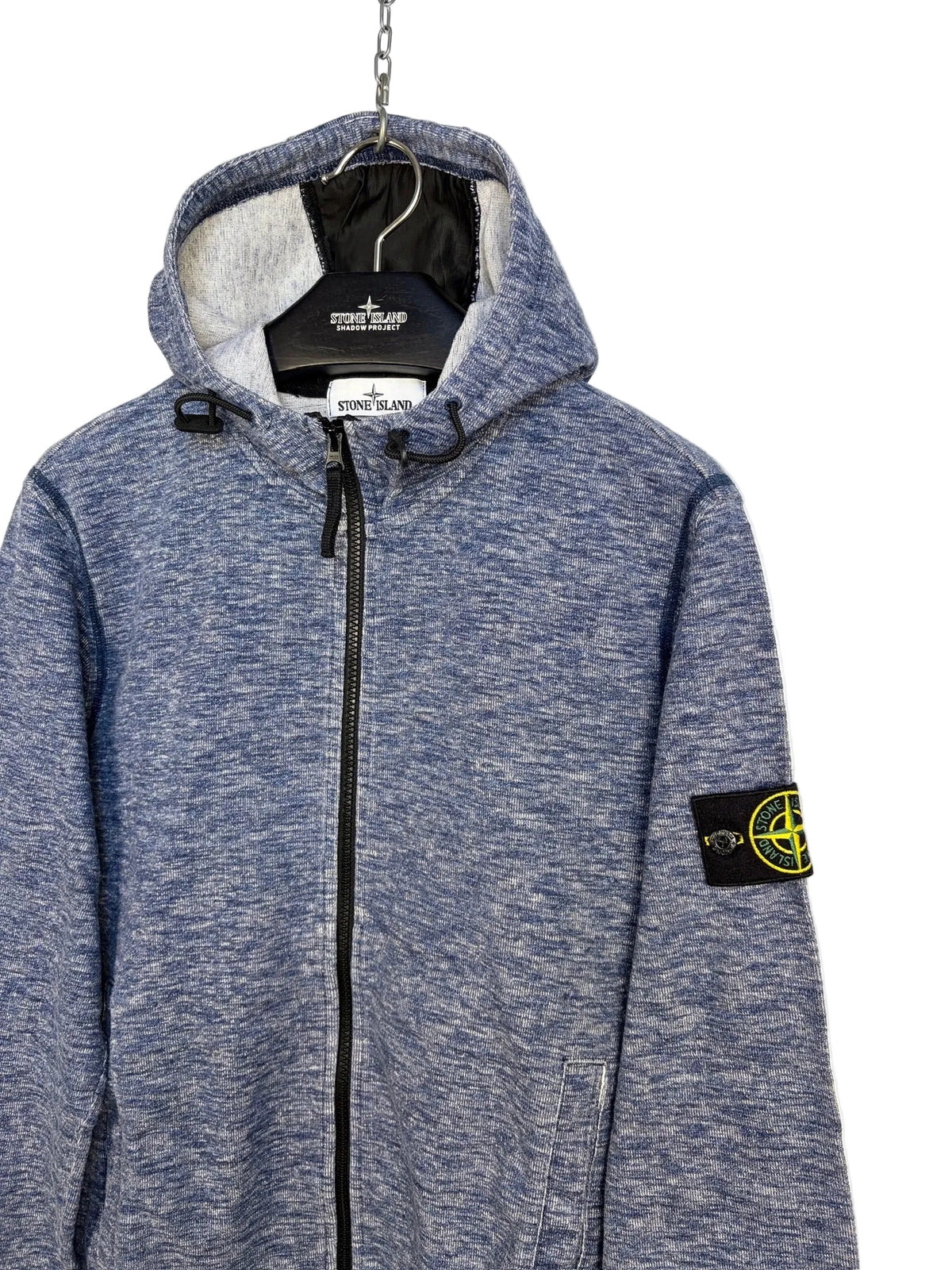 Felpa blu con zip e cappuccio Stone Island - Taglia L