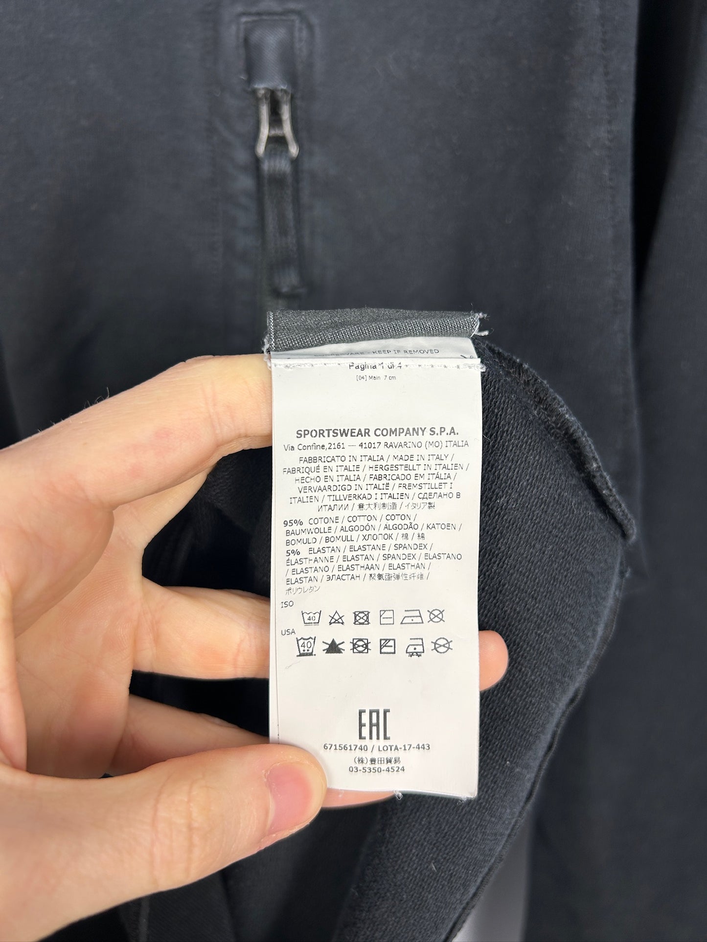 Felpa nera Ghost con taschino Stone Island - Taglia L