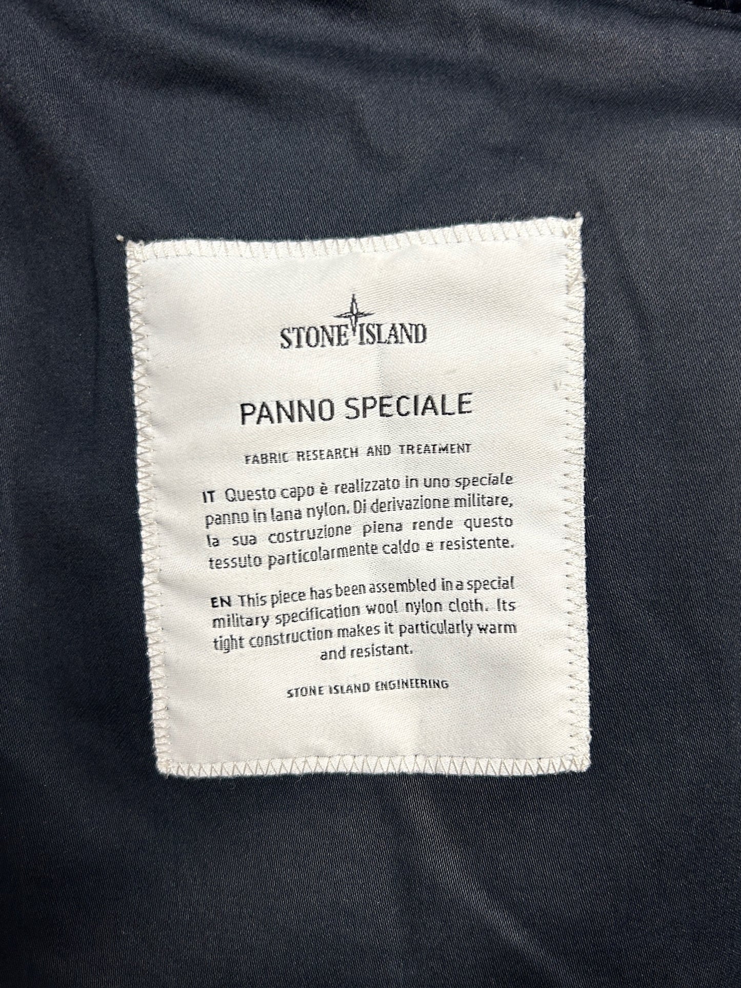 Giacca nera Stone Island "Panno Speciale" - Taglia M