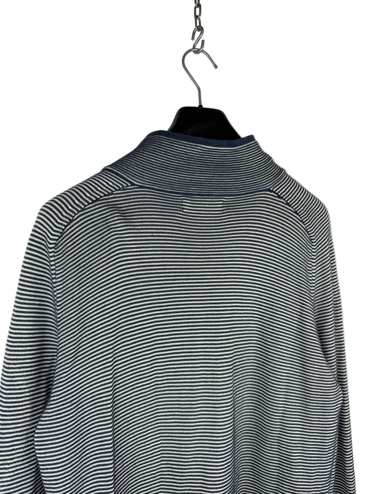 Maglione a righe a mezza zip con Mesh Badge Stone Island - Taglia L