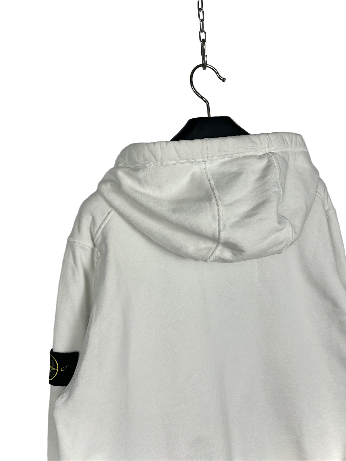 Felpa bianca con zip e cappuccio Stone Island - Taglia XL