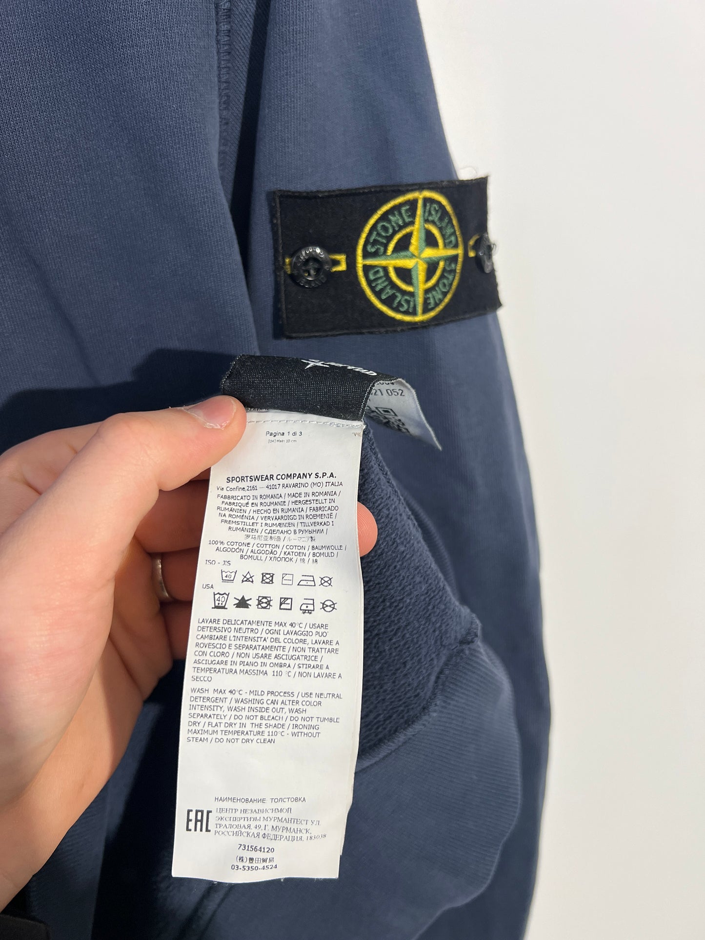 Felpa blu con cappuccio Stone Island - Taglia M
