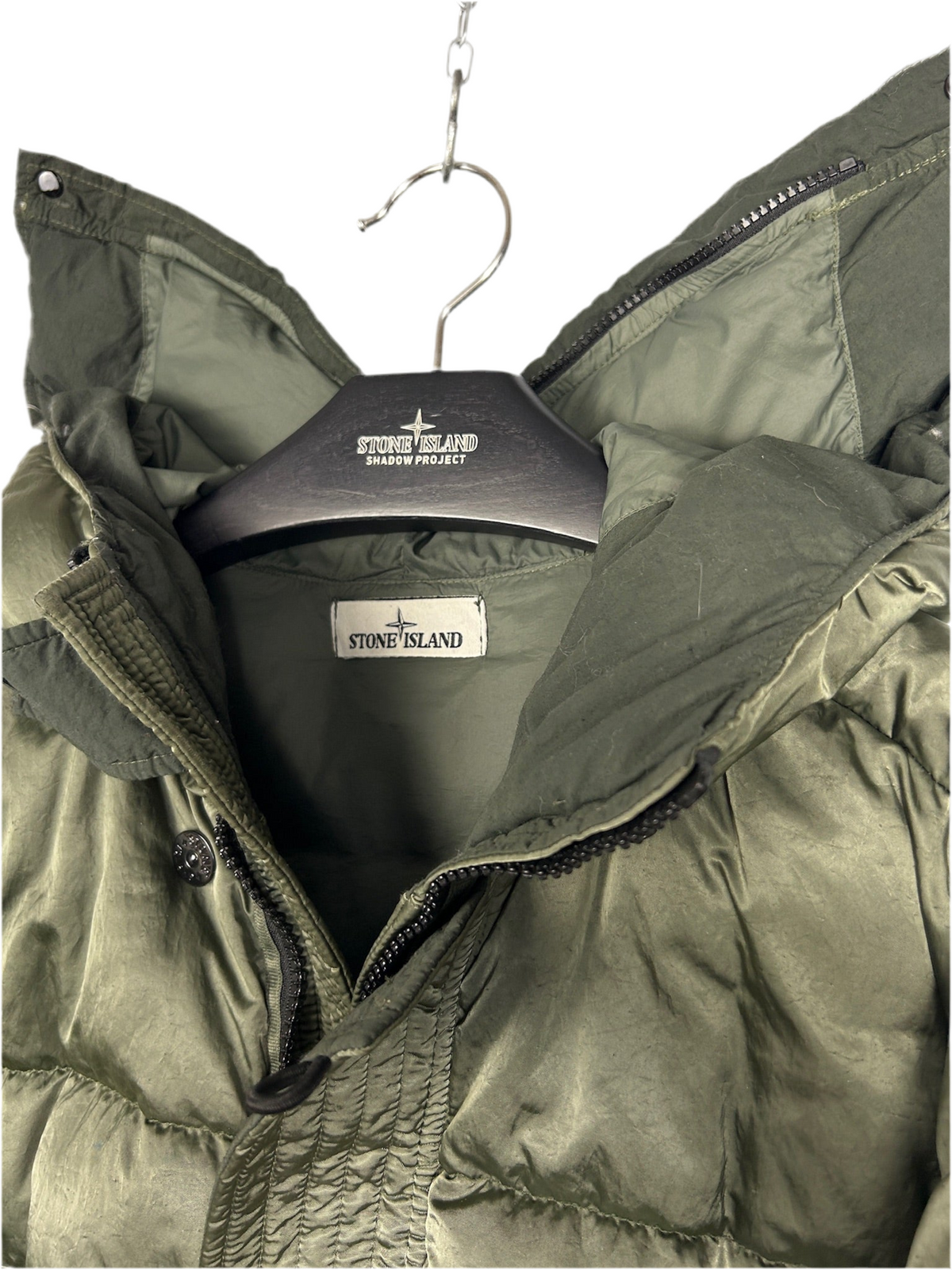 Giacca Nylon Raso Down-TC verde Stone Island - Taglia M