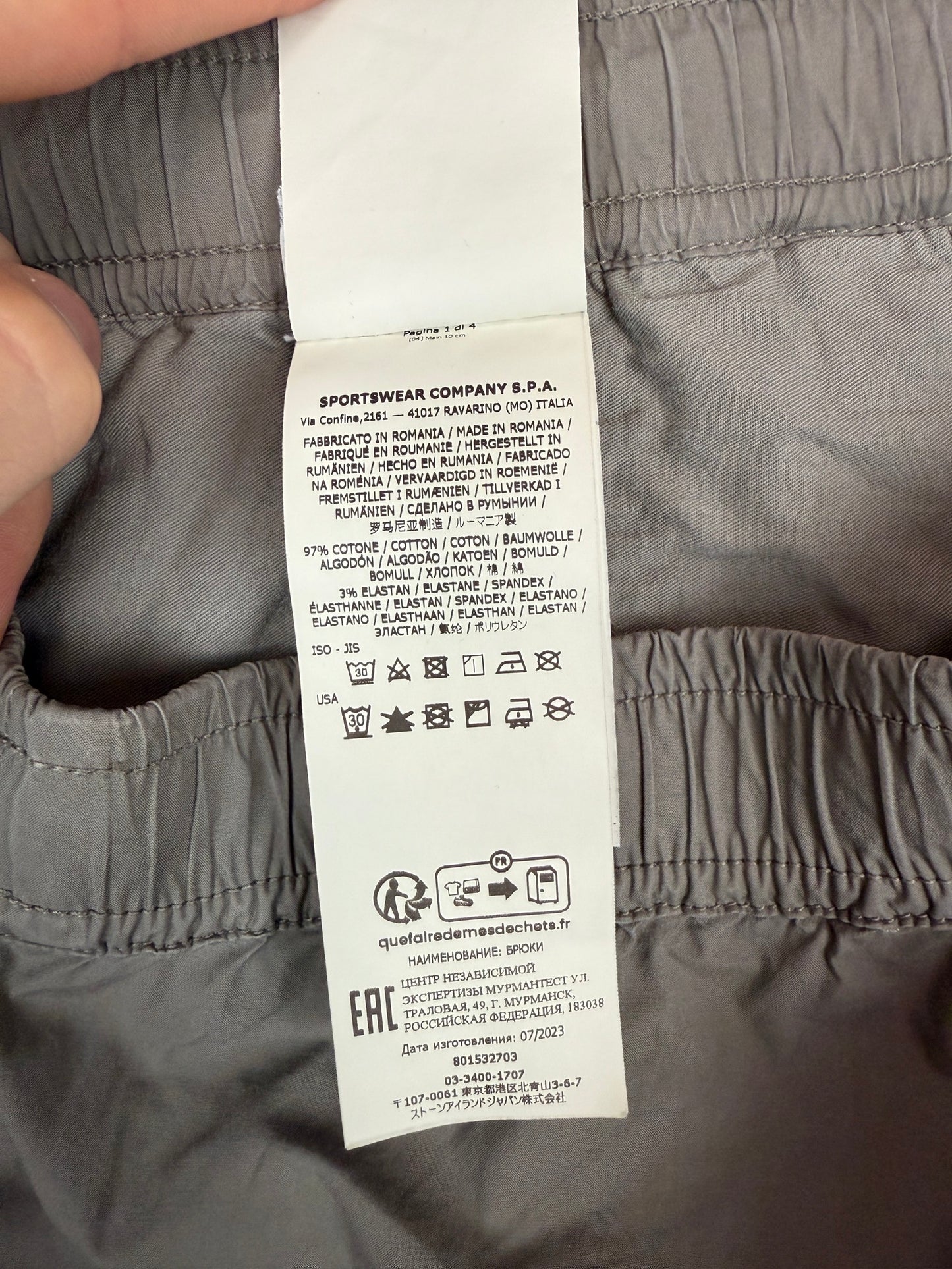 Pantaloni cargo grigi Stone Island - Taglia W33