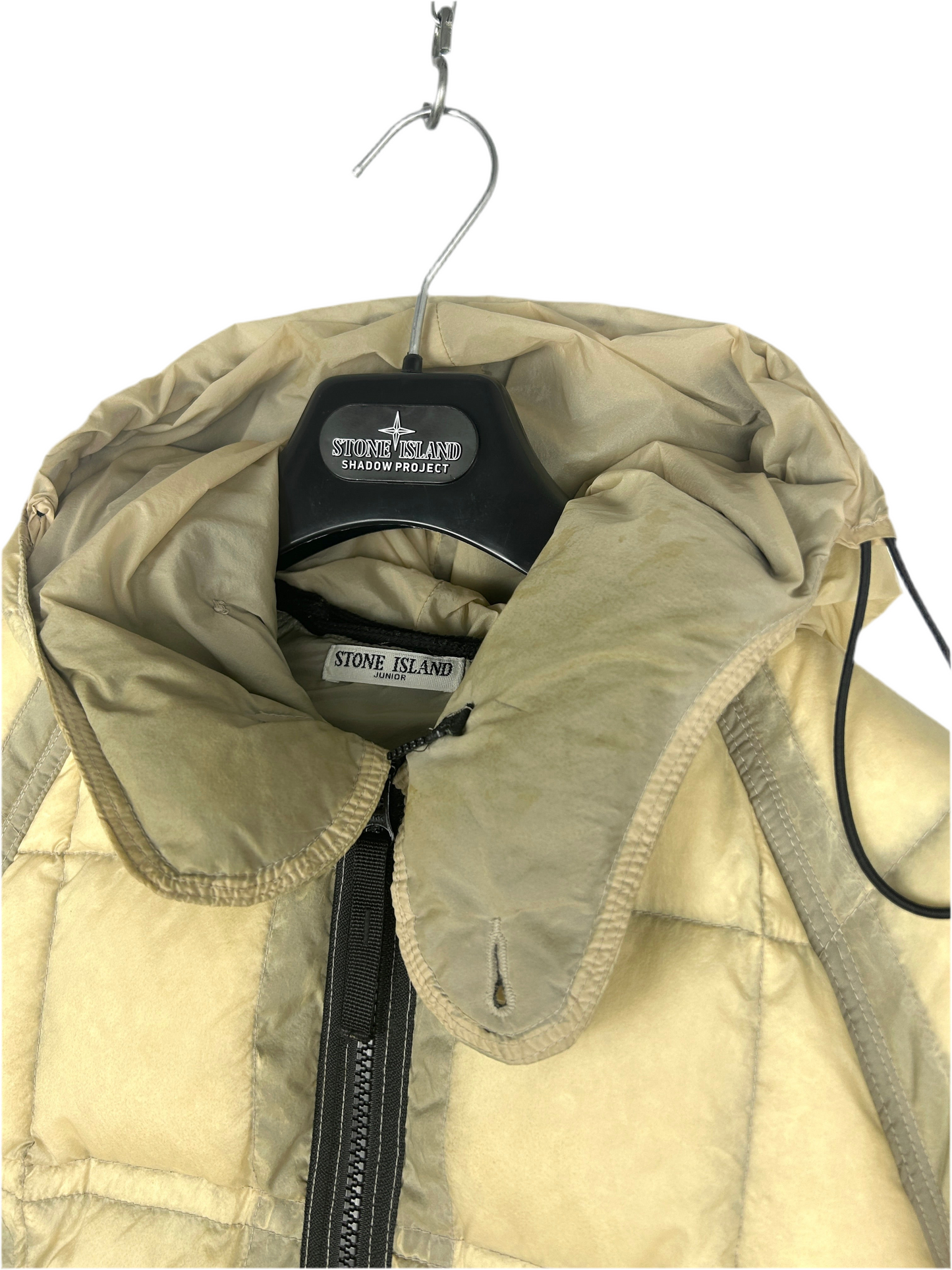 Giacca Nylon opaque gialla con zip e cappuccio Stone Island - Taglia Junior (10 anni, 140cm)